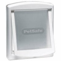 Dvířka PetSafe plastová s transparentním flapem bílá, výřez 28,1x23,7cm-KS