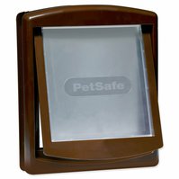 Dvířka PetSafe plastová s transparentním flapem hnědá, výřez 28,1x23,7cm-KS