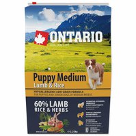 Krmivo Ontario Puppy Medium Lamb & Rice 2,25kg-KS
