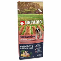 Krmivo Ontario Puppy & Junior Large Chicken & Potatoes 12kg-KS