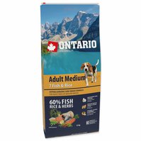 Krmivo Ontario Adult Medium Fish & Rice 12kg-KS