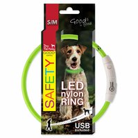 Obojek Dog Fantasy LED nylon zelený 45cm-KS
