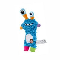 Plyšový Monster "mop", pískací hračka pro psy, modrá, 29 cm, jemný froté materiál